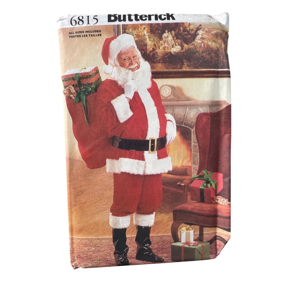 Butterick 6815 Santa Costume Sewing Pattern All Size Jacket Pants Hat Belt Boots